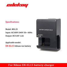 MH-25 Battery Charger Camera for Nikon MH-25 MH 25 MH25a EN-EL15 EN